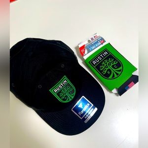 Bundle of Austin FC hat and koozie